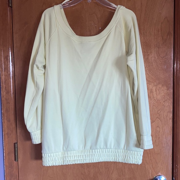 Nike Off the Shoulder Sweater (Neon Green, Long Sleeves) - Picture 2 of 2